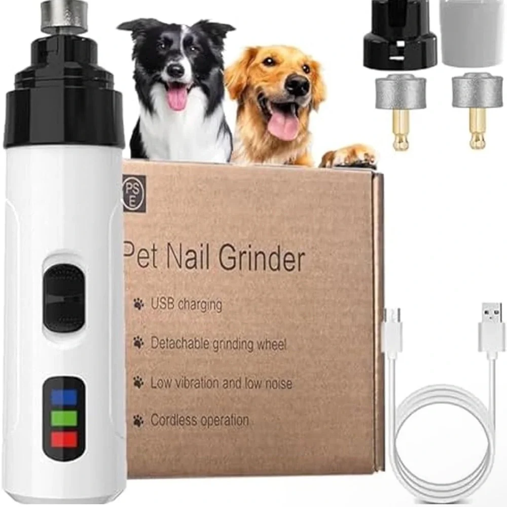 Pet Nail Grinder with Diamond Bit - Black and White